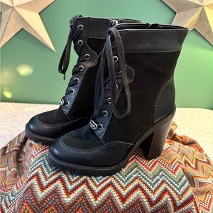 Coach heeled boots size 7 EUR 37.5